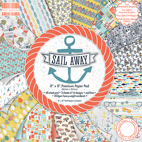 Набір паперу Sail Away 16 аркушів 20х20 см від First Edition