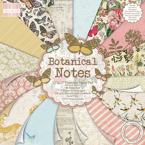 Набір паперу Botanical Notes 16 аркушів 30х30 см First Edition