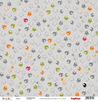 Двусторонняя скрапбумага Птенчики 30х30 см от Scrapberry's