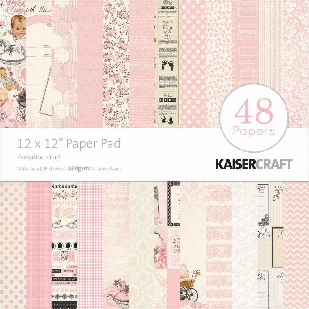 Набор скрапбумаги Peekaboo Girl 30х30 см 24 листа от Kaisercraft