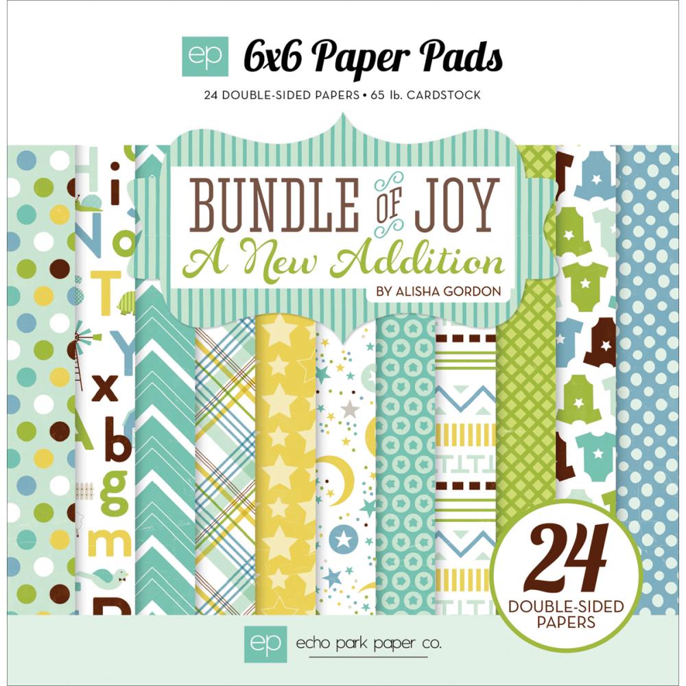 Набір паперу Bundle Of Joy / A New Addition 15х15 см, 12 аркушів від Echo Park