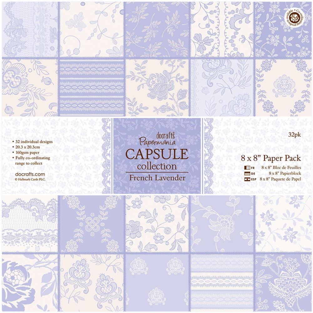Набір паперу French Lavender, 32 аркуша, 20 * 20 см від Papermania