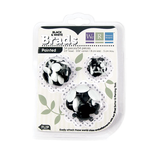 Брадси Basic Brads Painted - Black & White від We R Memory Keepers