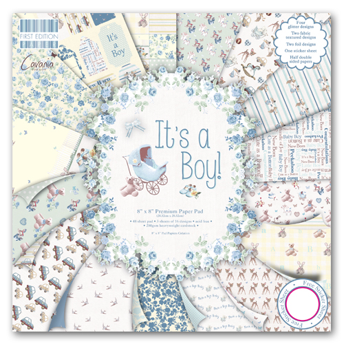 Набір паперу It's a Boy, 20х20 см, 16 аркушів, First Edition