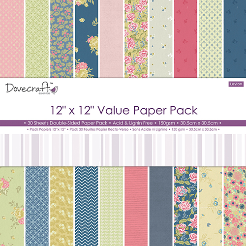 Набір паперу Leyton Value Pack, 30х30 см, 10 аркушів від Dovecraft