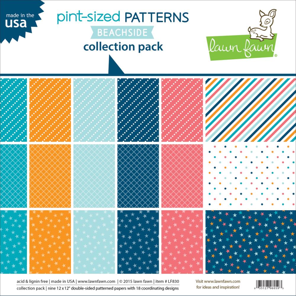 Набір двостороннього паперу "Pint-Sized Patterns Beachside" 30х30 см від Lawn Fawn
