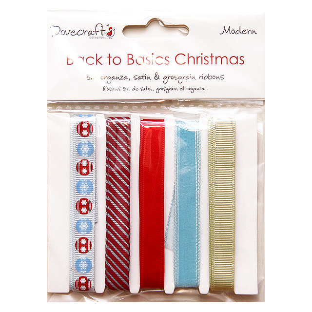 Набор лент Back to Basics Christmas Modern 5 м от Dovecraft