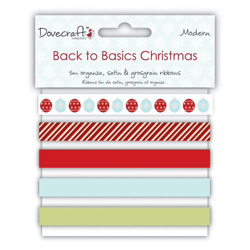 Набор лент Back to Basics Christmas Modern 5 м от Dovecraft