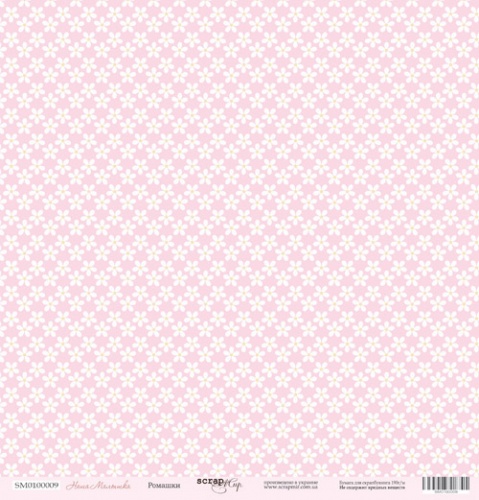 Лист бумаги 30x30 Ромашки из коллекции Наша Малышка от Scrapmir