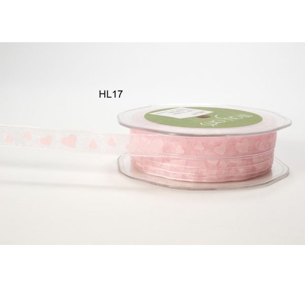 Лента Sheer Hearts розовая от May Arts, 90 см.