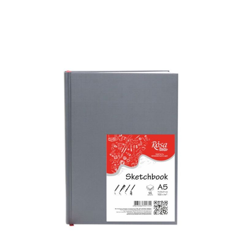 Блокнот Скетчбук, білий А5 100 г / м2, 96 л. Rosa Studio