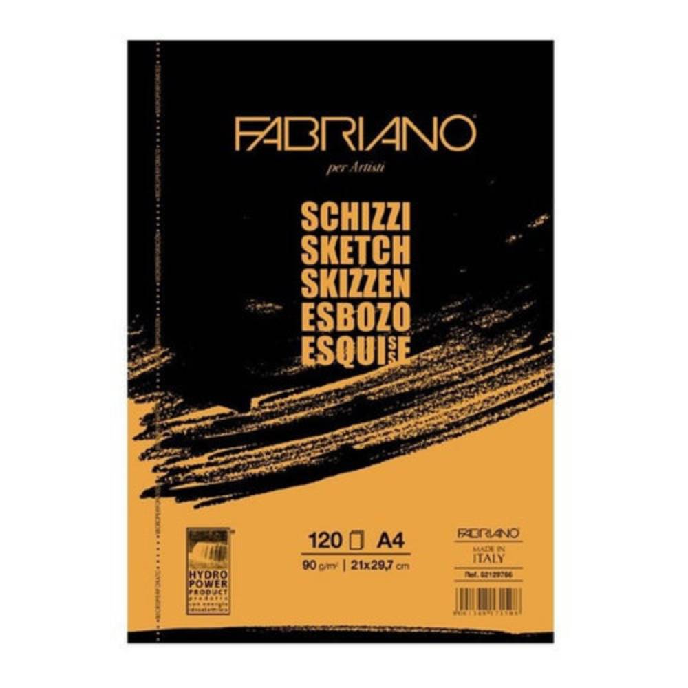Склейка для ескізів, Schizzi Sketch А4, 21х29,7 см, 90г/м2, 120 листів, Fabriano