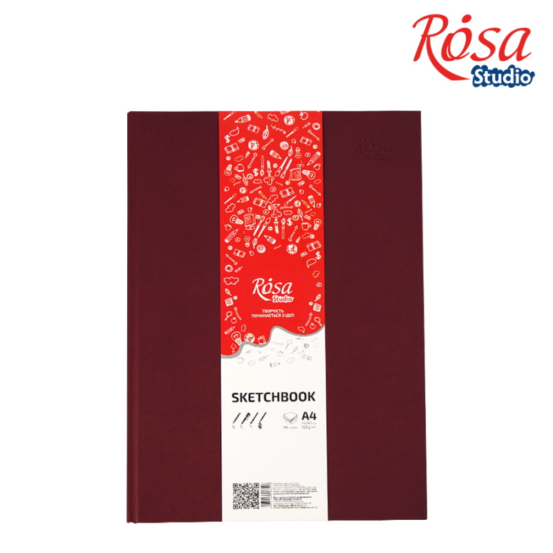 Блокнот 100г/м 96л бордо ROSA Studio, A4 (21*29,7см)
