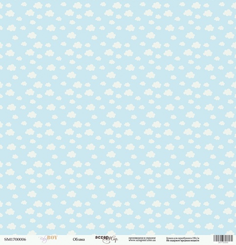 Аркуш паперу 30x30 Хмари з колекції Baby Boy від Scrapmir
