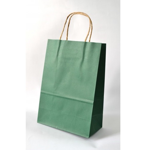 Крафт-пакет  зеленого цвета с ручкой, 1 шт, 29х12х20 см