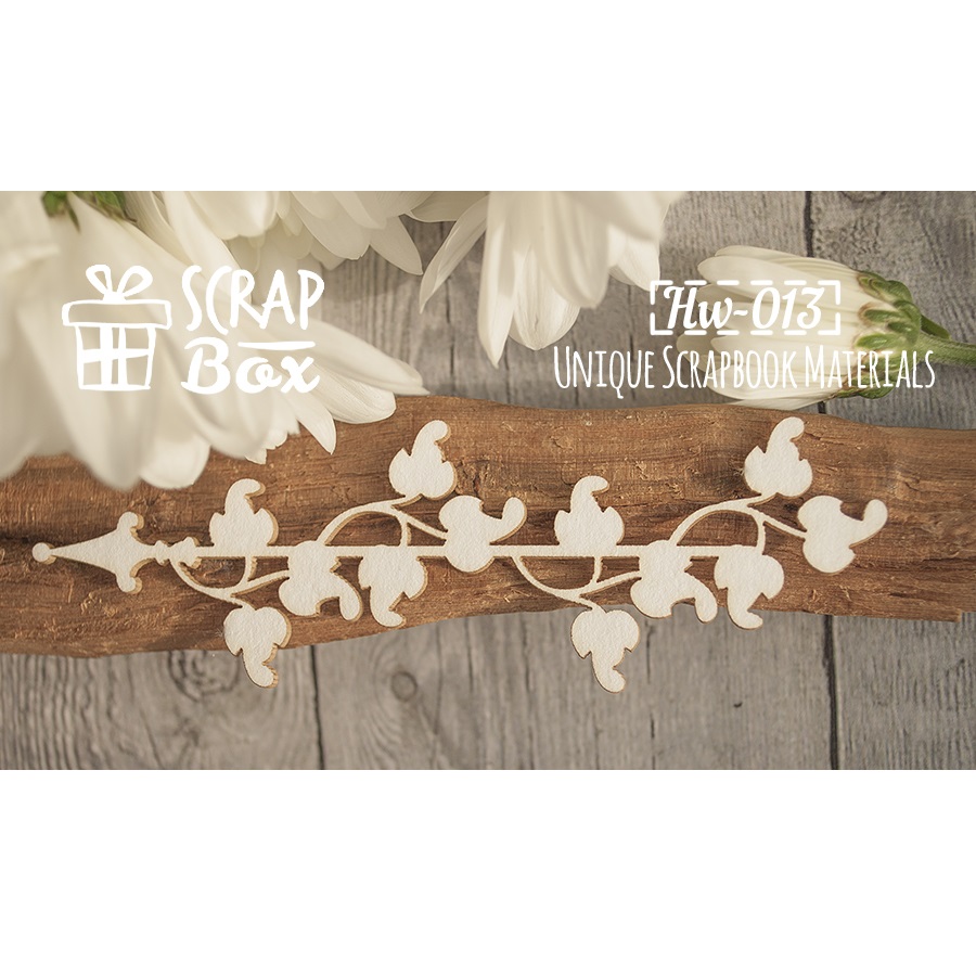 Чипборд бордюр "Вьющийся плющ", размер 100*34 мм от Scrapbox