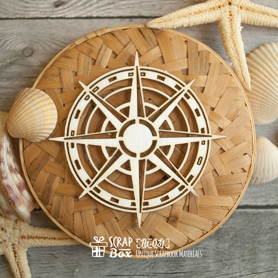 Чіпборд компас простий, 60 * 60 мм від Scrapbox