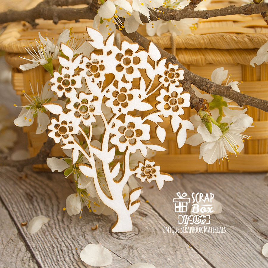 Чіпборд квітуче дерево, 53х75мм, Scrapbox