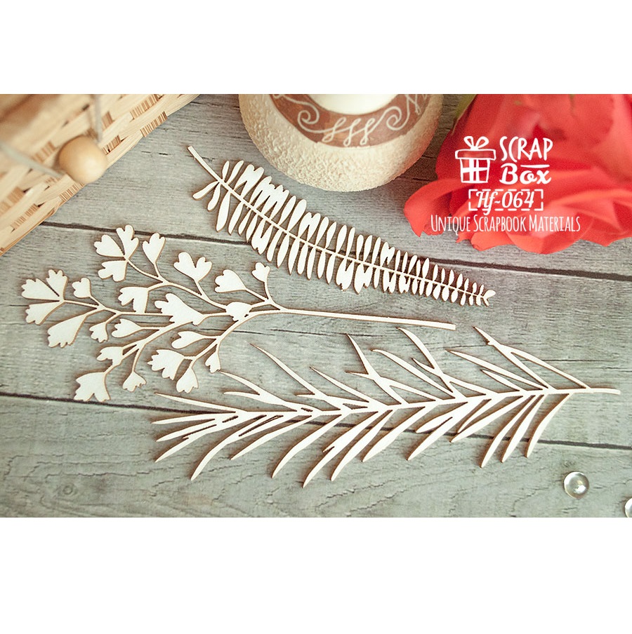 Чіпборд набір різних листочків, 3 шт, розмір 122 * 120 мм від Scrapbox