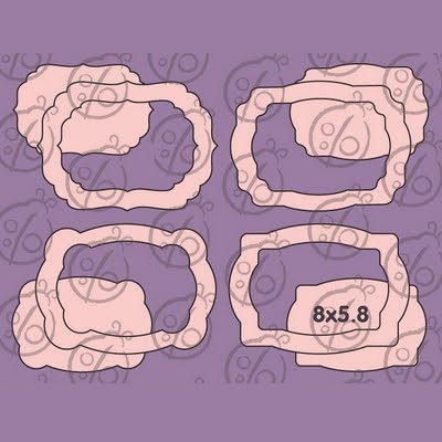 Фигурка-чипборд "Набор рамок, маленькие", 8 шт., 8х6 см
