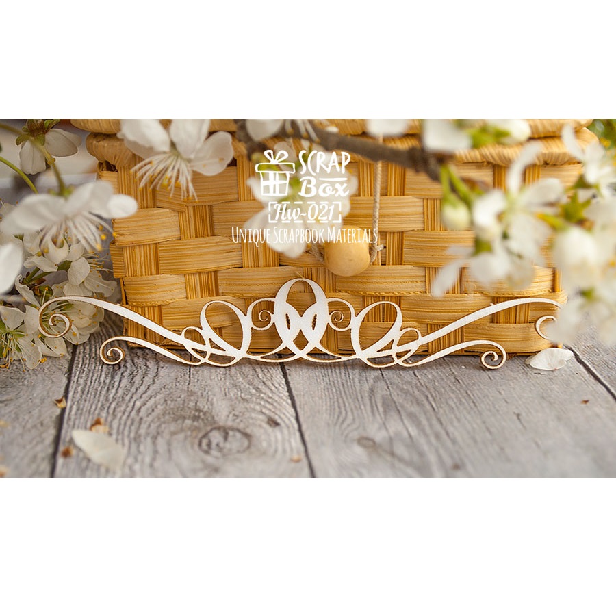 Чипборд вензель бордюр, 128х23мм, Scrapbox