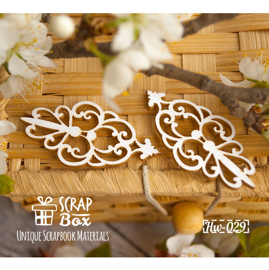 Чипборд виньетка 2 шт, размер 21*44 мм от Scrapbox