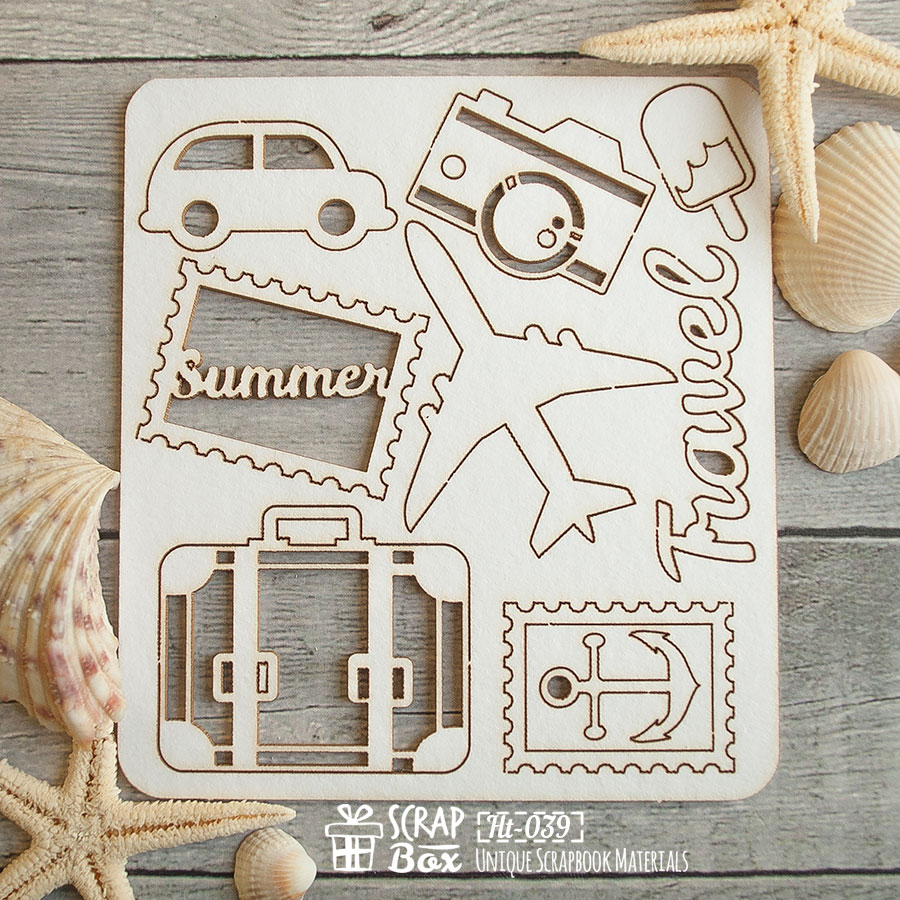 Чіпборд набір малий "Подорож", розмір 95 * 105 мм від Scrapbox