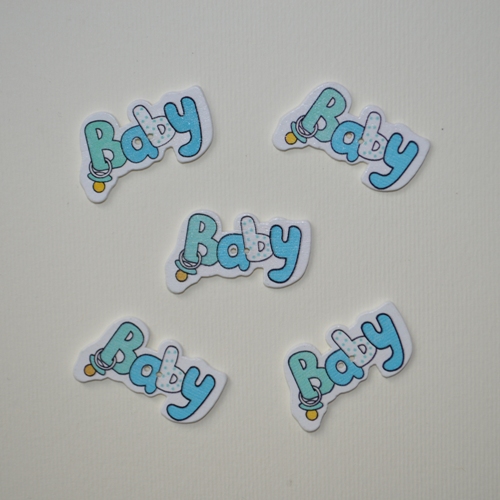 Дерев'яна гудзик Baby, блакитний, 21х36 мм, 1 шт.