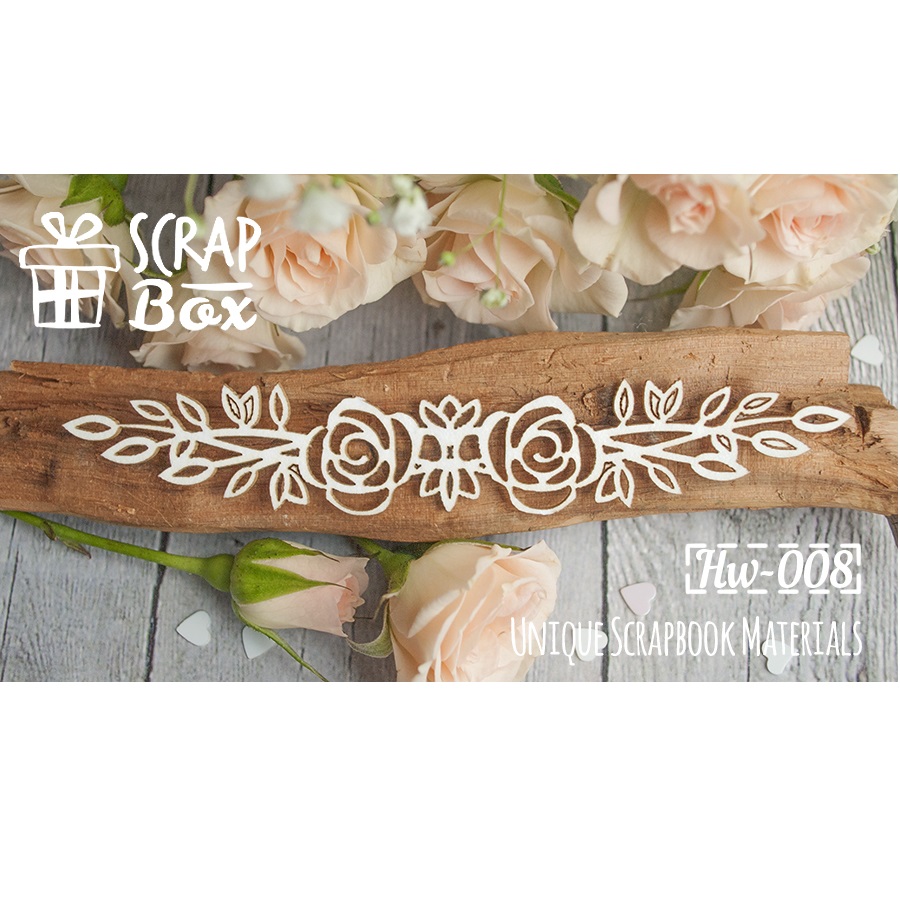 Чипборд бордюр "Розы" №1, размер 120*20 мм от Scrapbox