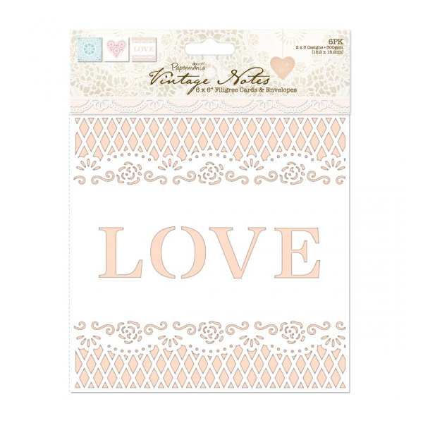 Набор открыток с конвертами Vintage Notes 15х15 см, 5 шт от Papermania