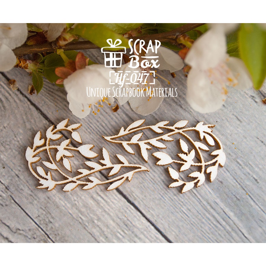 Чіпборд гілочки з листочками 2 шт, розмір 31 * 26 мм від Scrapbox