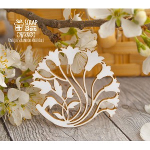 Чипборд букет лилий в стилистике ар-нуво, размер 48*43 мм от Scrapbox