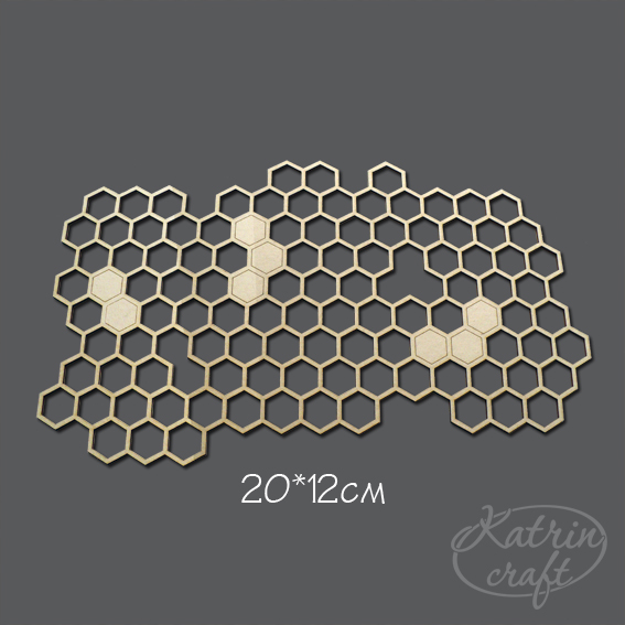 Чіпборд Стільники дрібні великі 20x12см від Katrin Craft