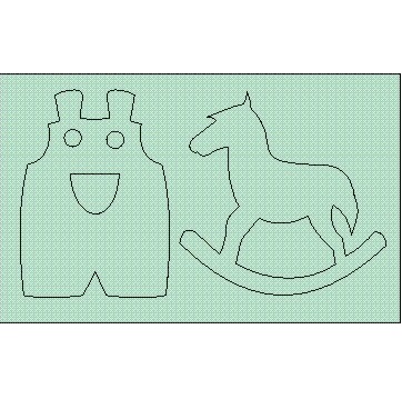 Набор чипбордов, Комбинезон и лошадка 7см*4см от ScrapStudio