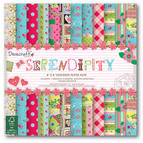 Набір паперу Serendipity 20х20 см 12 аркушів від Dovecraft