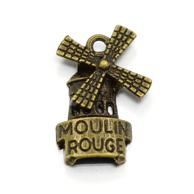 Набір підвісок Будинки, антична бронза, 6 шт.