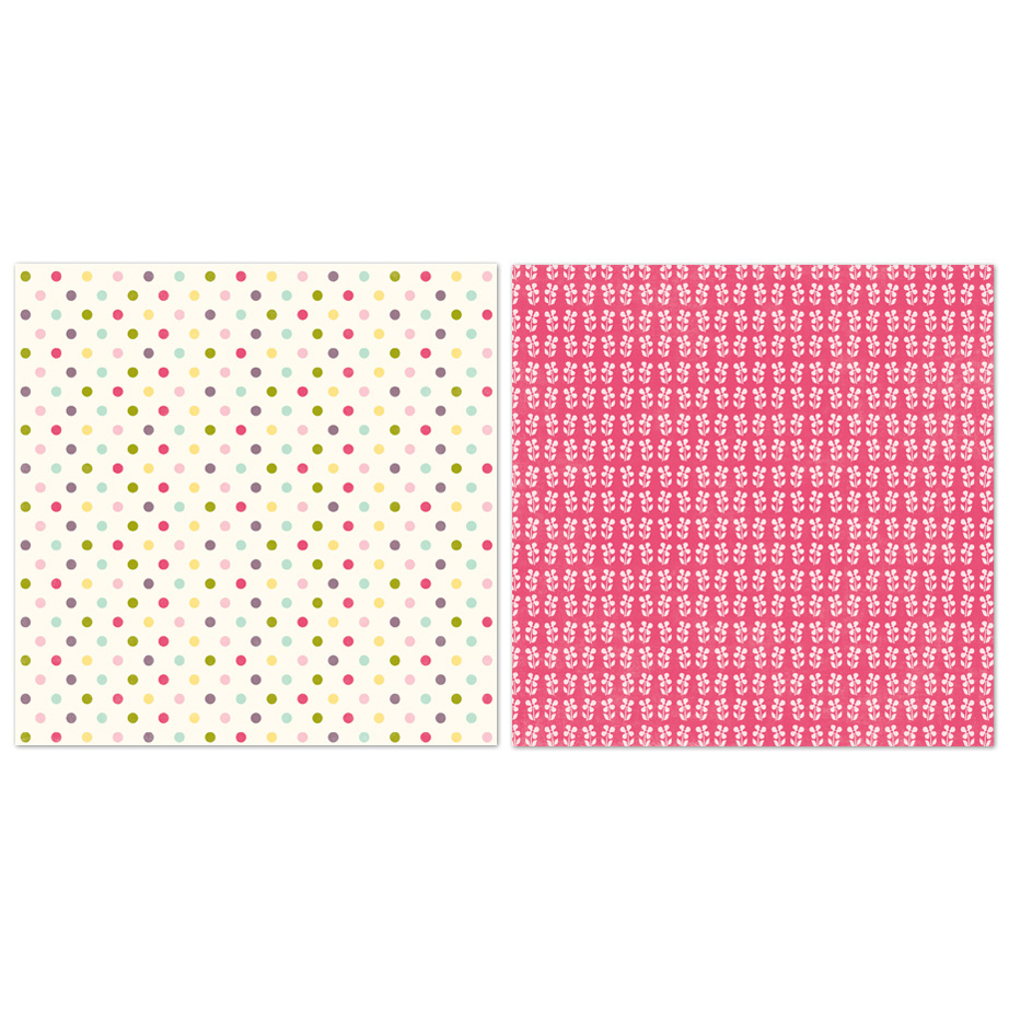 Двусторонняя бумага Colored Dots 30х30 см от Echo Park