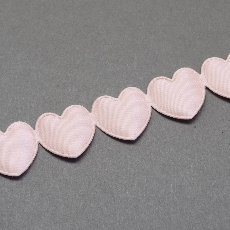 Лента - высечка Розовые Сердечки, 16 мм, 90 см.