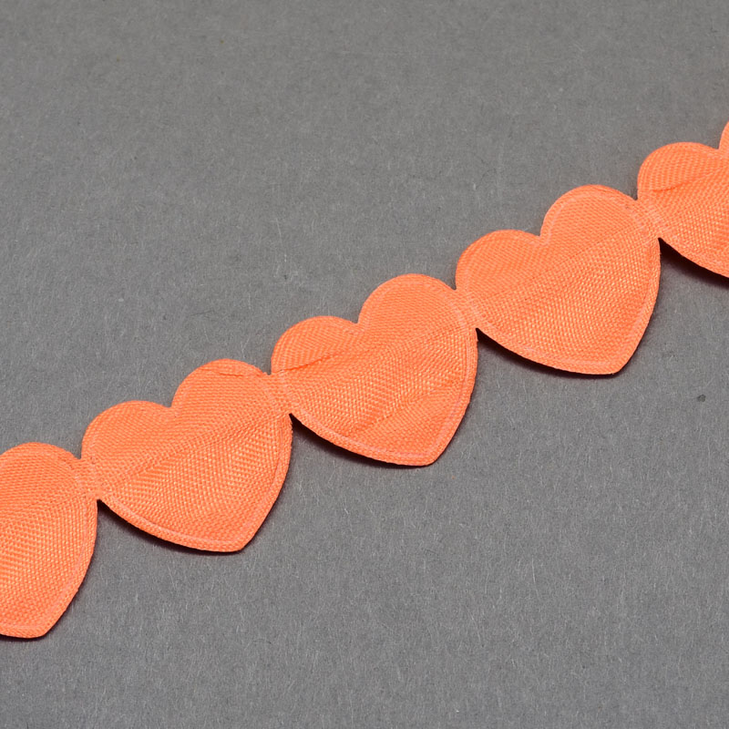 Стрічка - висікання Сердечки, помаранчевий, 16 мм, 90 см.