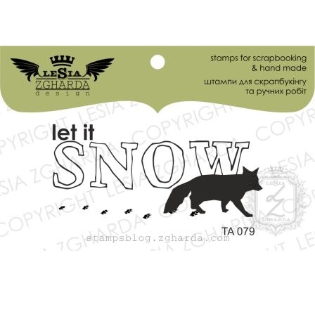 Штамп let it SNOW 5,5 * 2,5 см, Lesia Zgharda