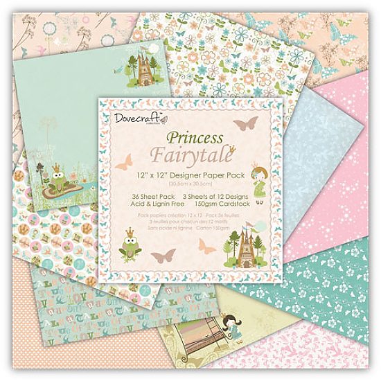 Набір паперу Princess Fairytale 30х30 см 12 аркушів від Dovecraft