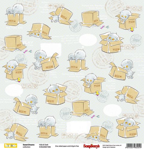 Односторонняя бумага Игра в Прятки 30,5х30,5 см от ScrapBerry's