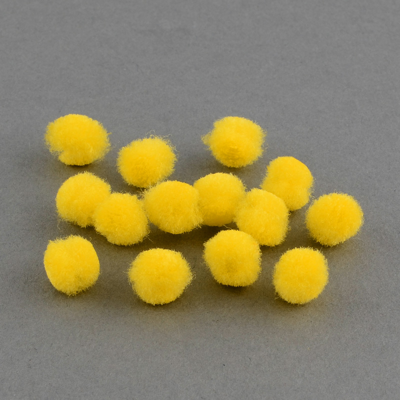 Помпоны шерстяные, желтые, 10 мм, 10 шт.