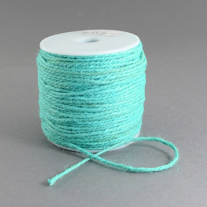 Пеньковий шнур бірюзовий, 2 мм, 1 м