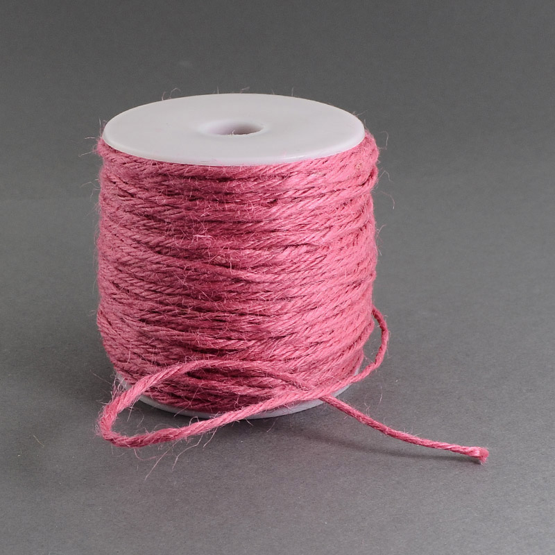 Пеньковый шнур розовый, 2 мм, 1 м