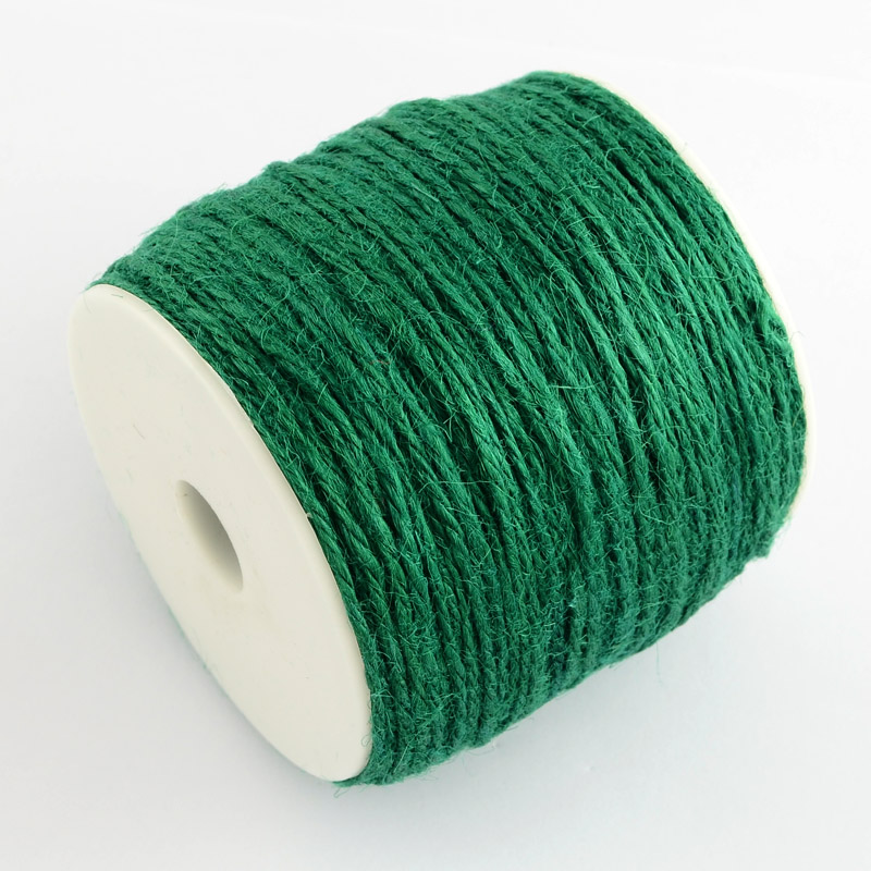 Пеньковый шнур зеленый, 2 мм, 1 м