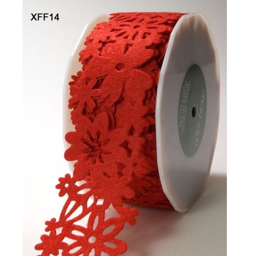 Фетровий стрічка Floral Felt Red, ширина 7 см, довжина 90 см від May Arts