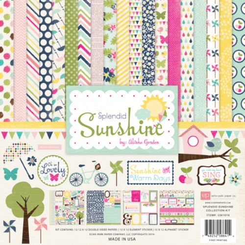 Набор скрапбумаги Splendid Sunshine 30х30 см 12 листов + 2 листа наклеек от Echo Park