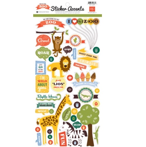 Лист наклейок Day at the Zoo 15х30 см від Echo Park