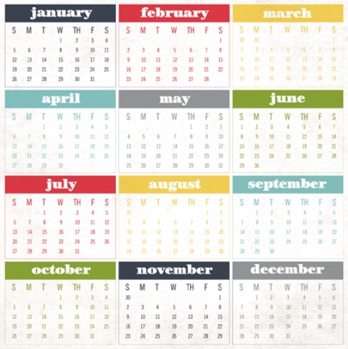 Скраппапір двосторонній Calendar Months 30х30 від Echo Park